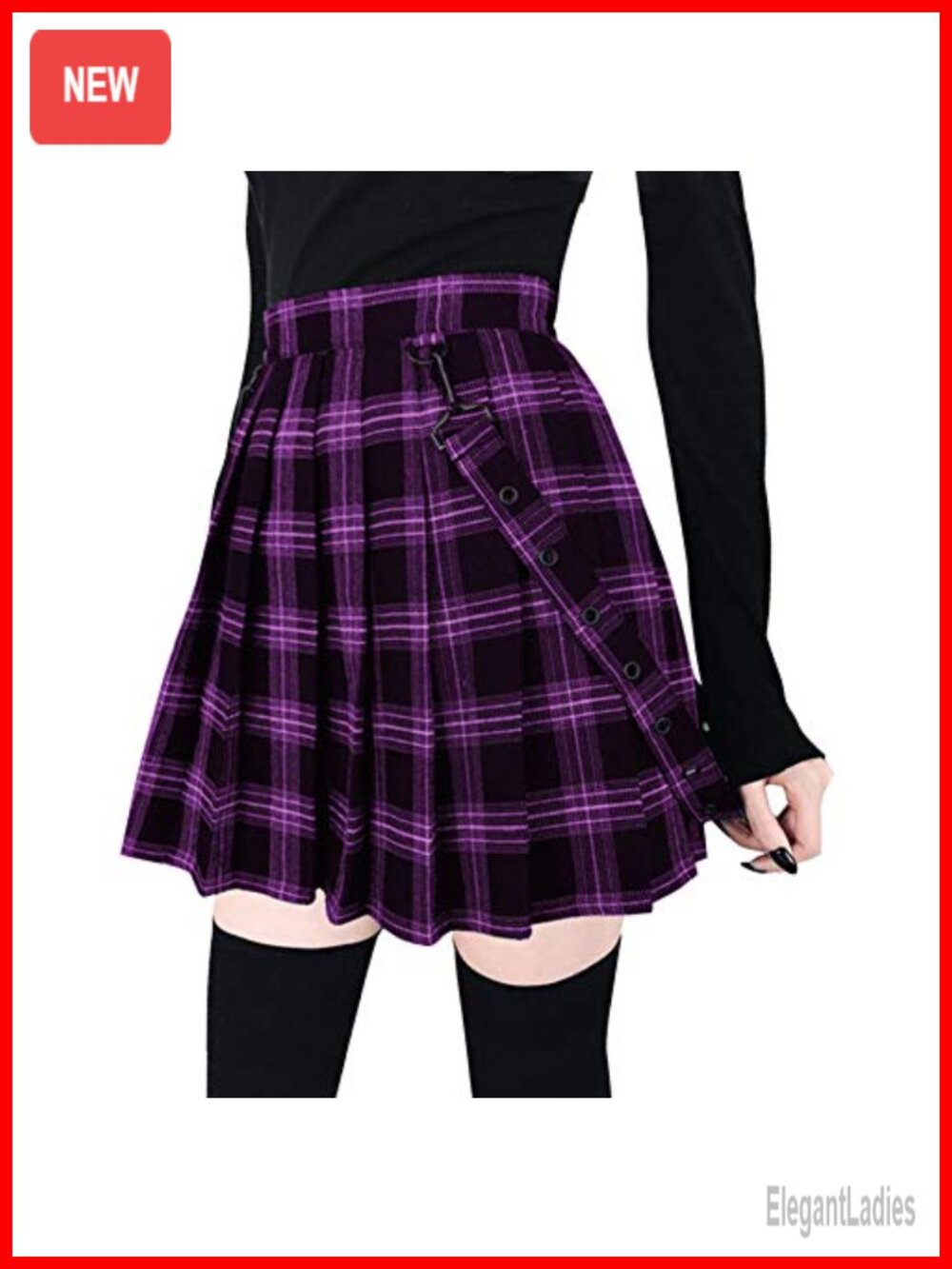 Pleated Mini A-Line Skirt with Removable Suspenders